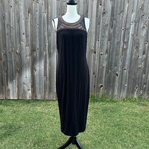 Mossimo Supply Co. Black Maxi Dress with Gold Accents